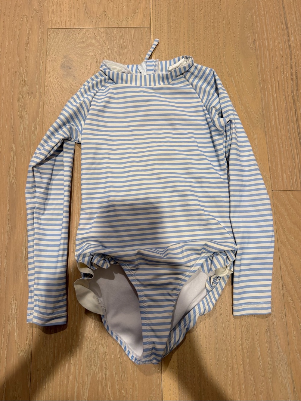 Snapper Rock Light Blue & White Striped Long-Sleeve Rashguard